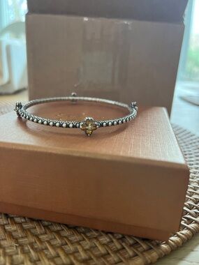 Barbara Bixby sterling/18k gemstone flower bangle in citrine